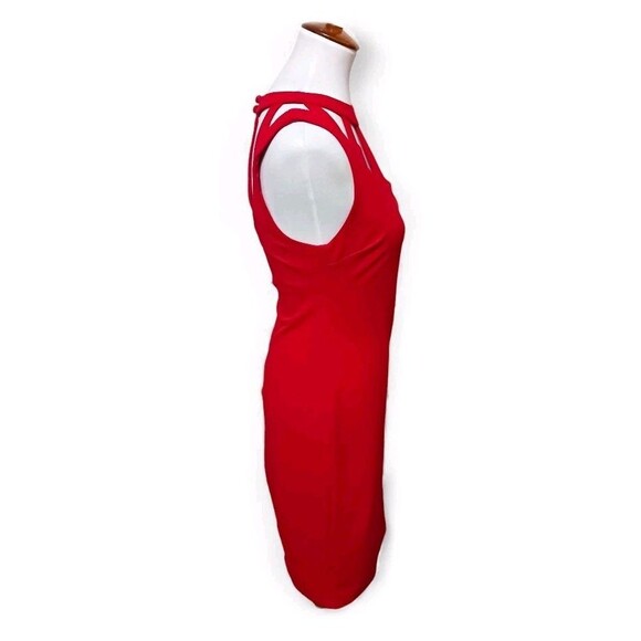 Premier Amour Y2K Sheath Bodycon Cutout Red Party Dress Women's Size 6 Christmas - Picture 3 of 7